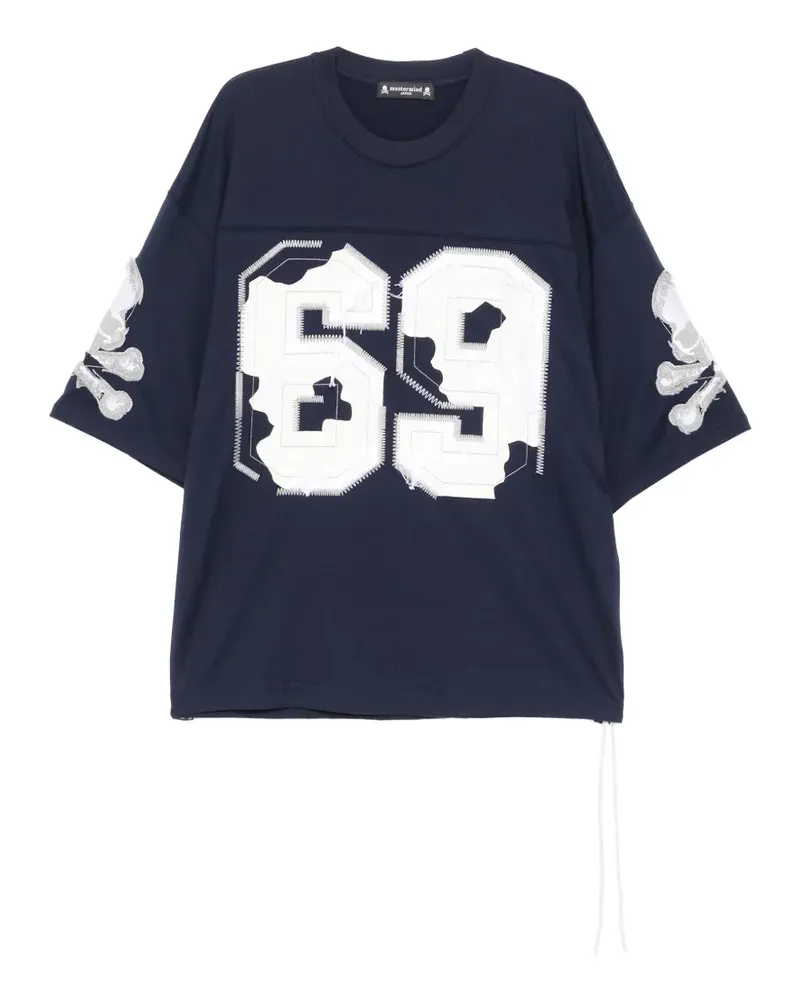 Mastermind Japan number skull graphic T-shirt - Blau Blau
