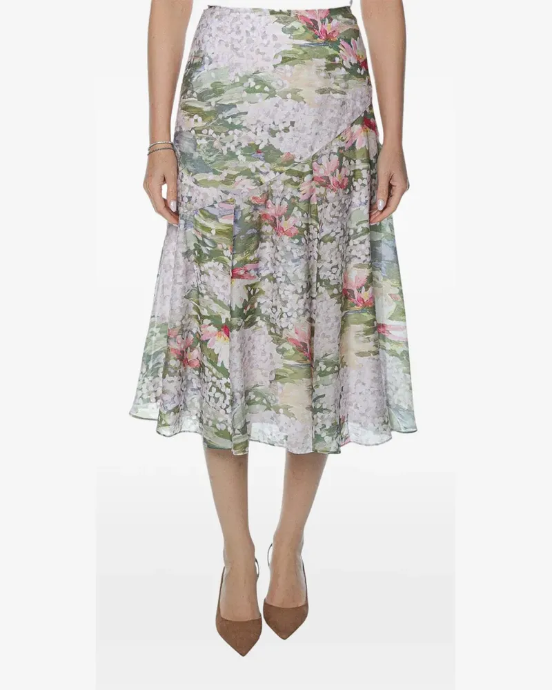 Ted Baker Layda diagonal-seam midi skirt - Weiß Weiß
