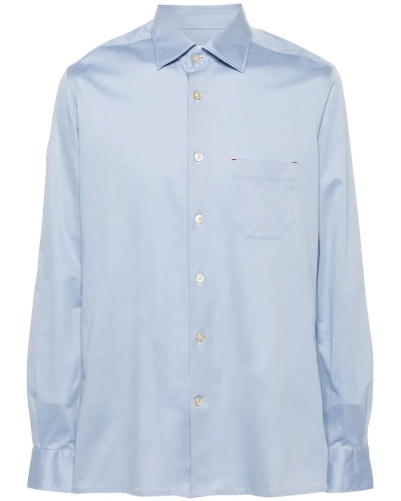 Kiton Nerano Jersey-Hemd Blau