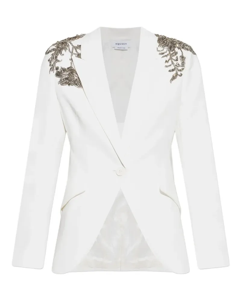 Alexander McQueen Blazer mit verzierten Schultern - Weiß Weiß