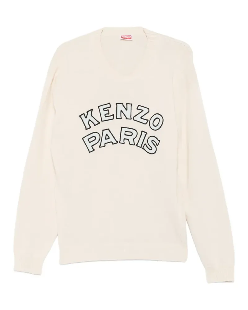 Kenzo logo-embroidered sweater - Nude Nude