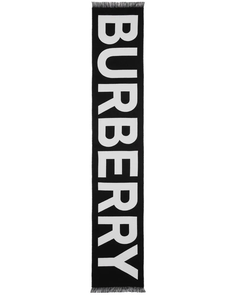 Burberry Schal mit Jacquard-Logo - Schwarz Schwarz