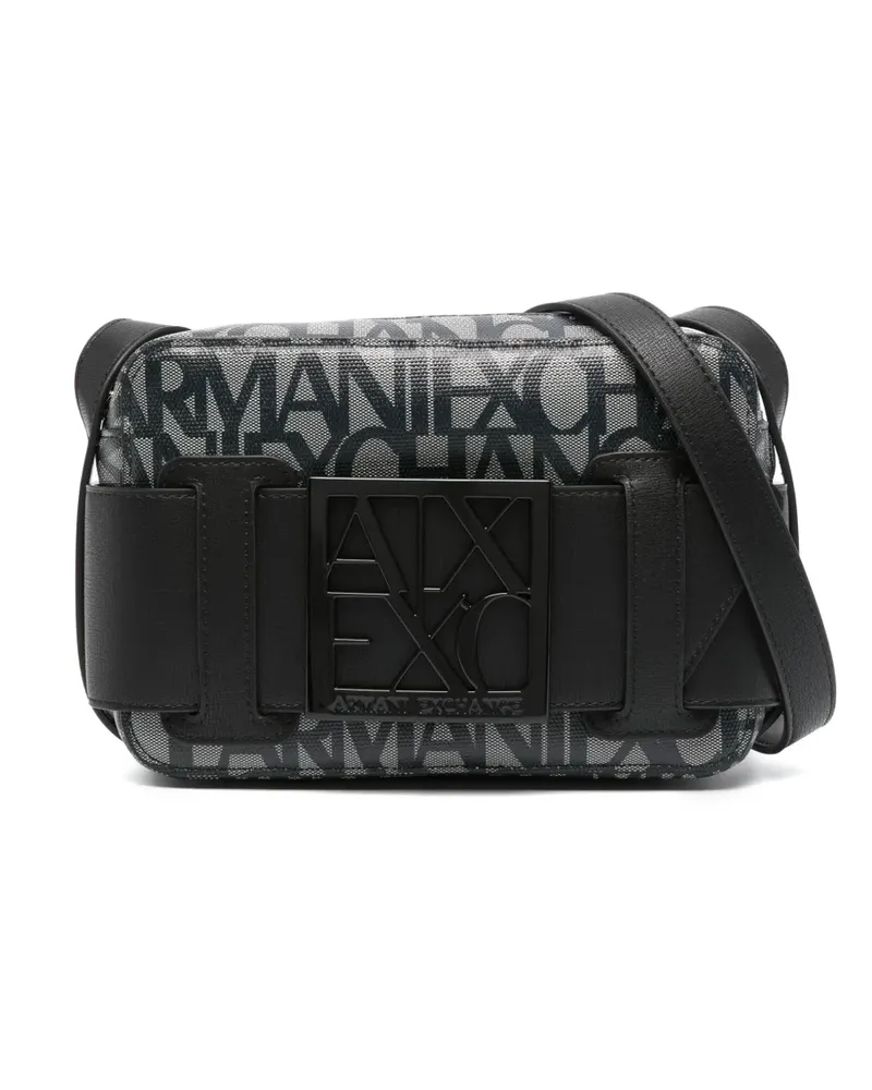 Armani Exchange Kameratasche mit Logo-Schild - Schwarz Schwarz