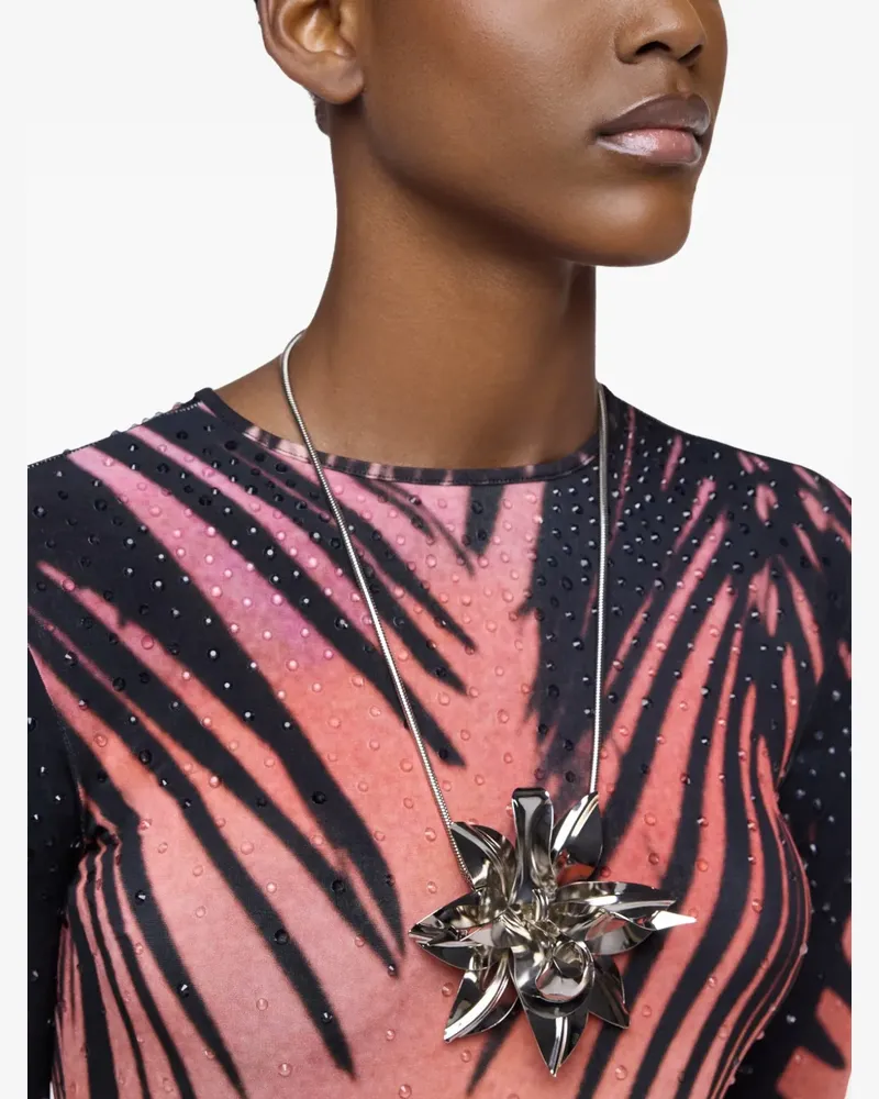 Paco Rabanne flower-pendant necklace - Silber Silber