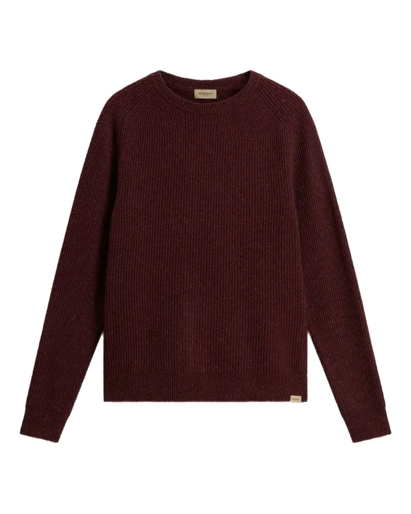 Woolrich Gerippter Pullover mit rundem Ausschnitt - Rot Rot