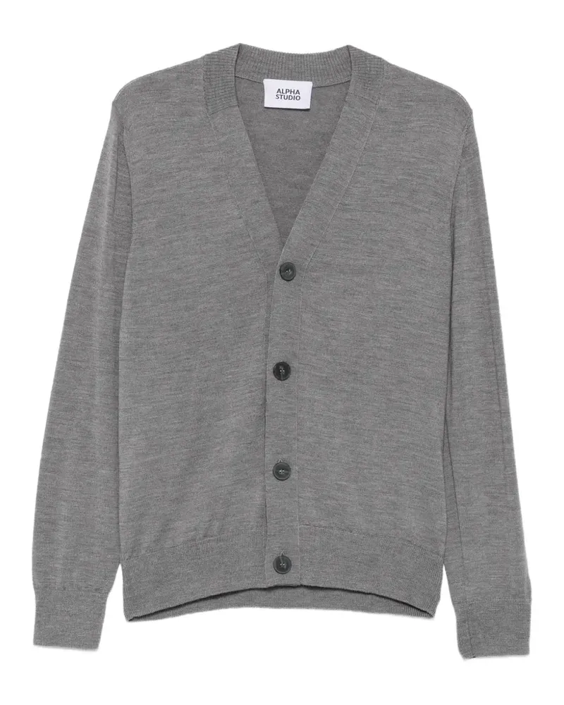 Alpha Studio Cardigan mit V-Ausschnitt - Grau Grau