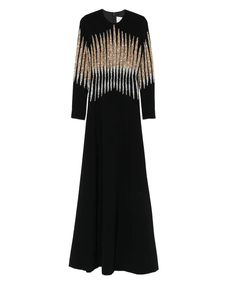 Dina Melwani Maxikleid mit Pailletten - Schwarz Schwarz