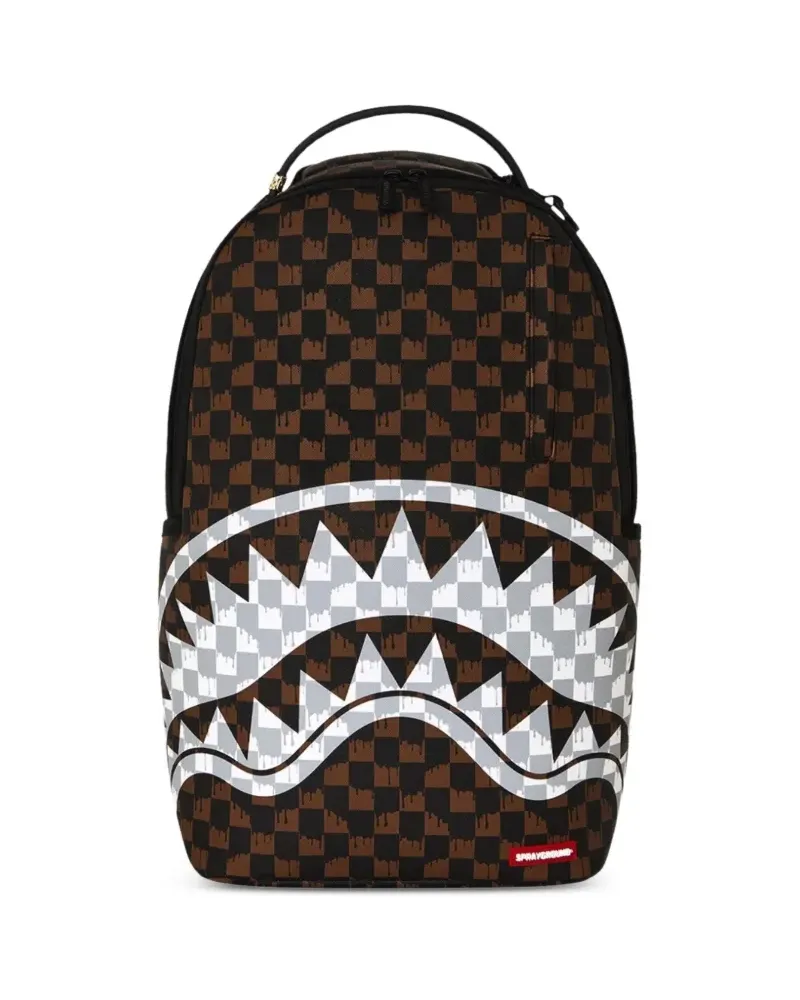 Sprayground Paris Fang Rucksack mit Karomuster - Braun Braun