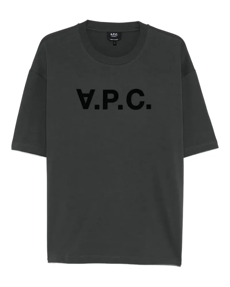A.P.C. logo-detail T-shirt - Grau Grau