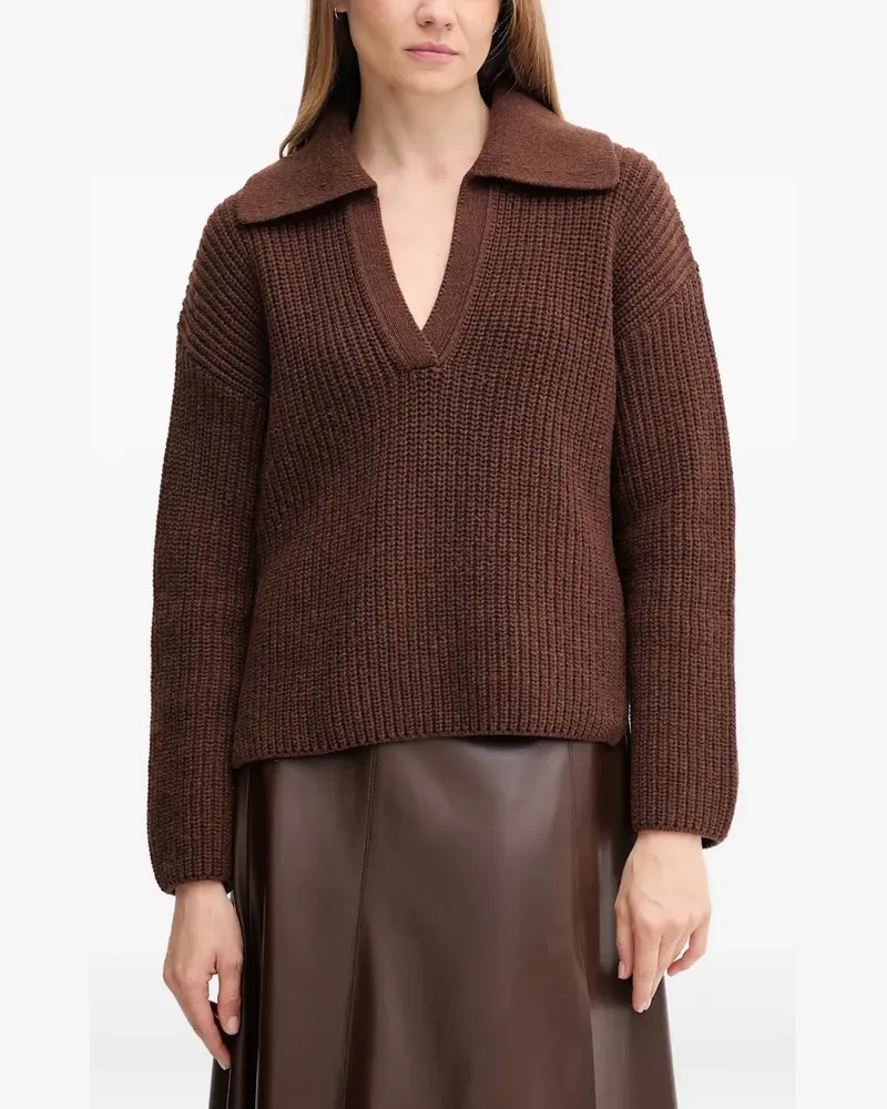 Barbour Kragen mit V-Ausschnitt - Braun Braun