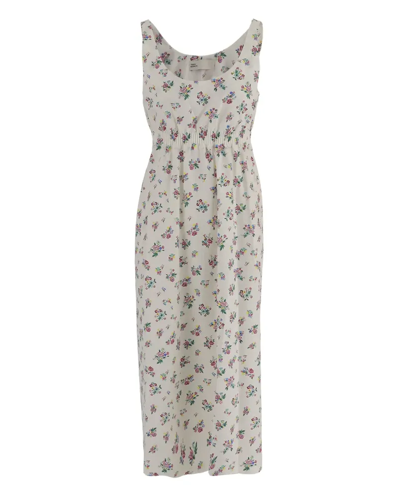 Tory Burch Kleid mit Blumen-Print - Weiß Weiß