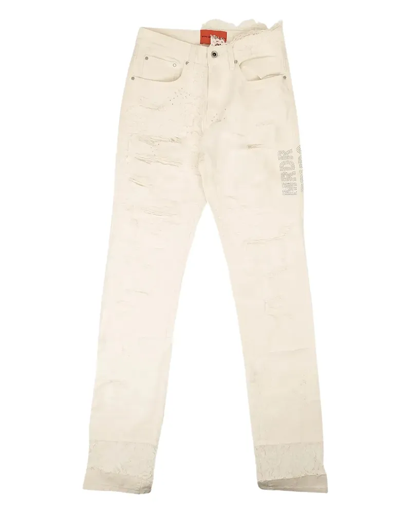 WHO DECIDES WAR Five-Pocket-Jeans im Distressed-Look - Weiß Weiß