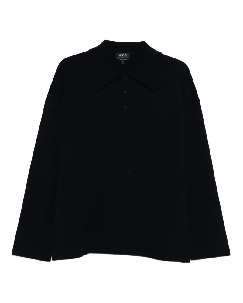 A.P.C. Langärmeliges Poloshirt - Blau Blau