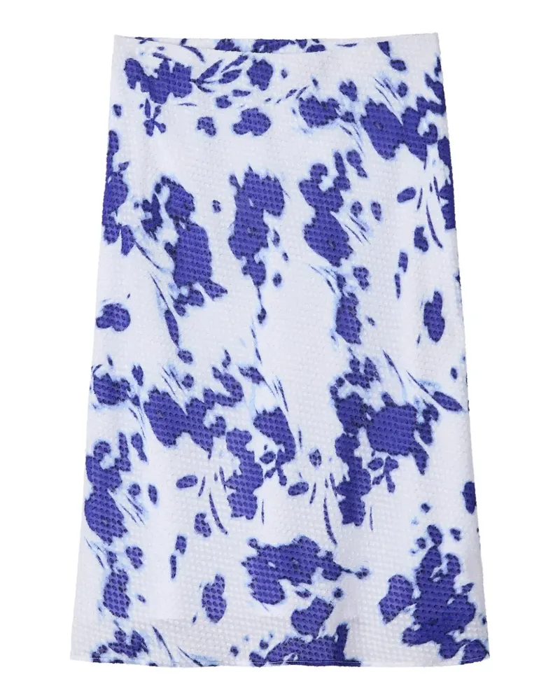 Calvin Klein abstract-print textured midi skirt - Weiß Weiß