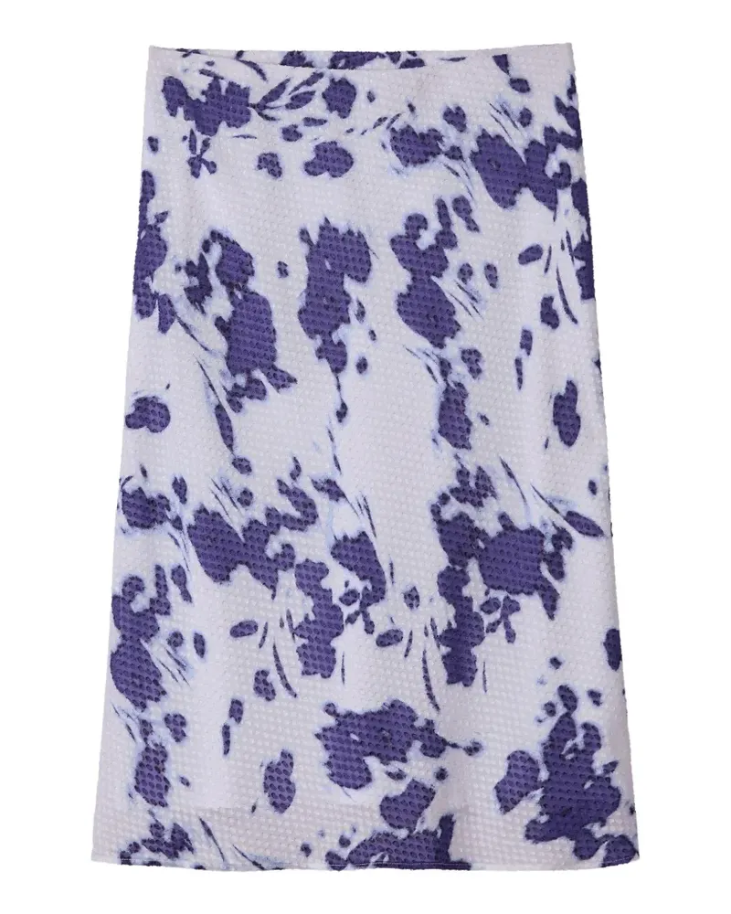 Calvin Klein abstract-print textured midi skirt - Weiß Weiß