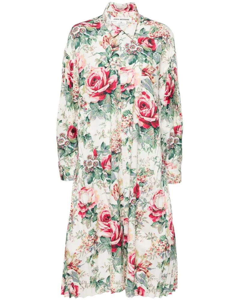 Junya Watanabe Hemdkleid mit Blumen-Print - Nude Nude