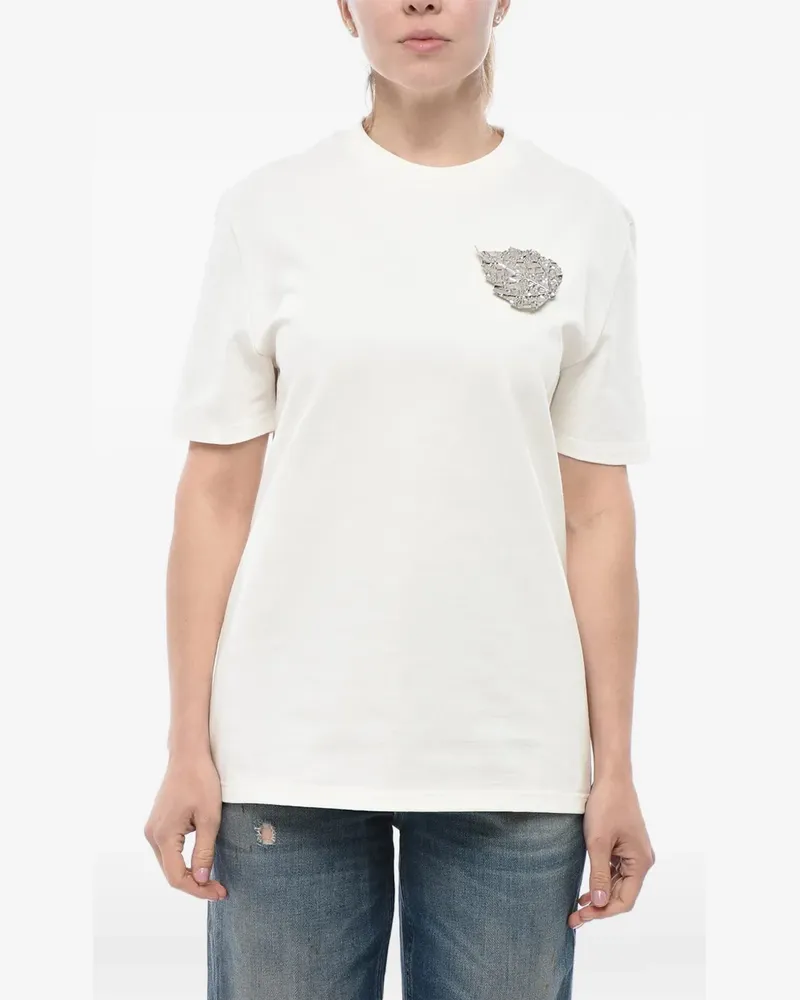 Jil Sander jewel-pin cotton T-shirt - Nude Nude