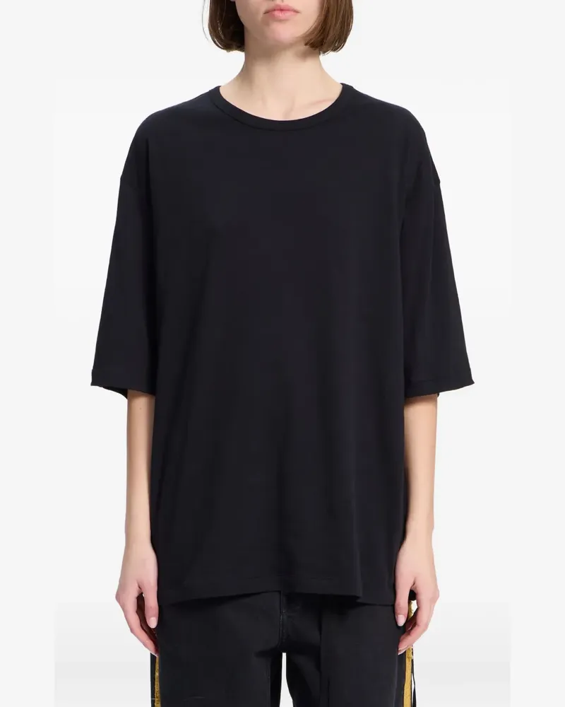 Ann Demeulemeester T-Shirt mit gebürstetem Finish - Schwarz Schwarz