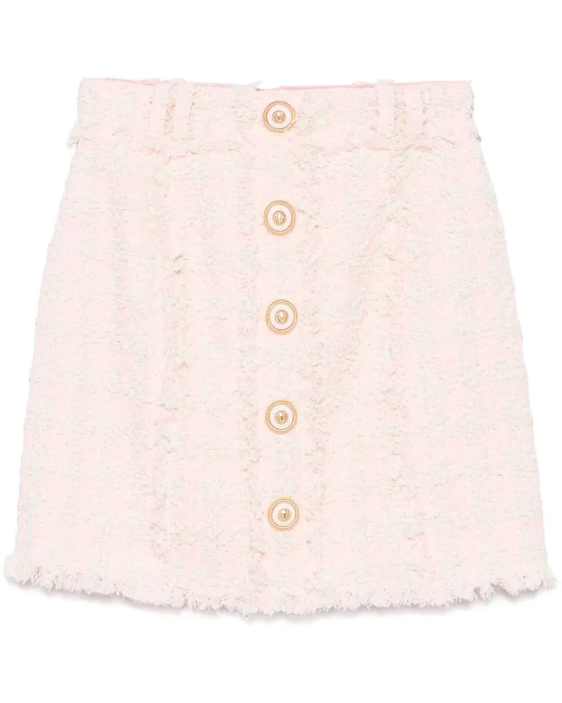 Balmain Minirock aus Tweed - Rosa Rosa