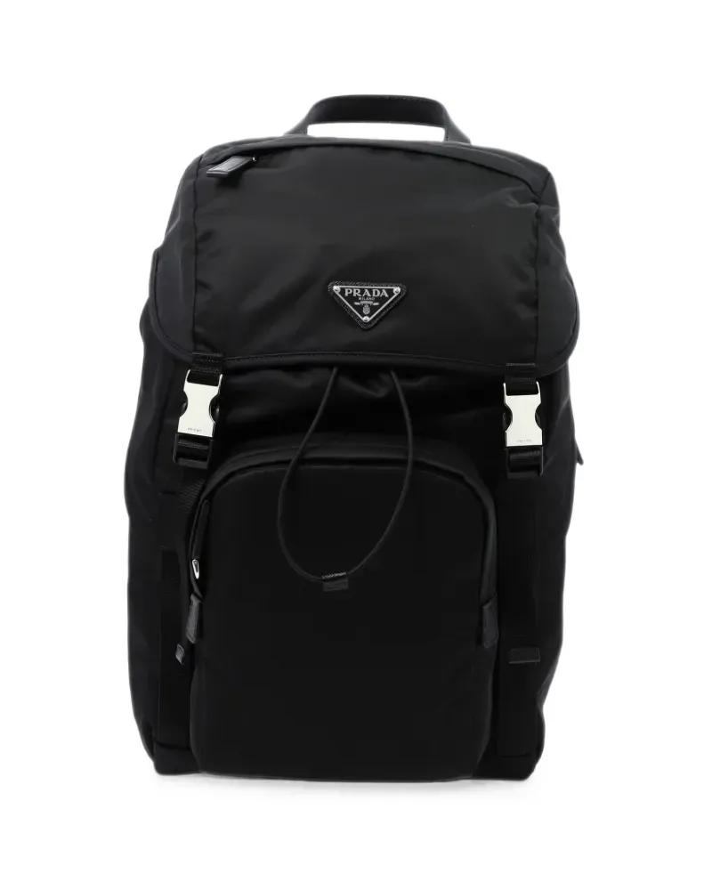 Prada Re-Nylon and Saffiano leather backpack - Schwarz Schwarz