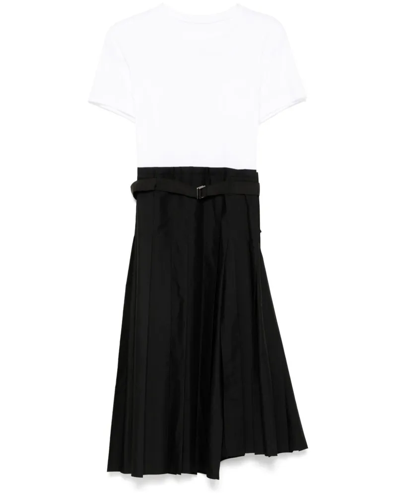 Sacai Kleid mit Faltendetail - Weiß Weiß
