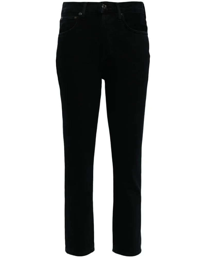 AGOLDE Riley Cropped-Jeans - Schwarz Schwarz