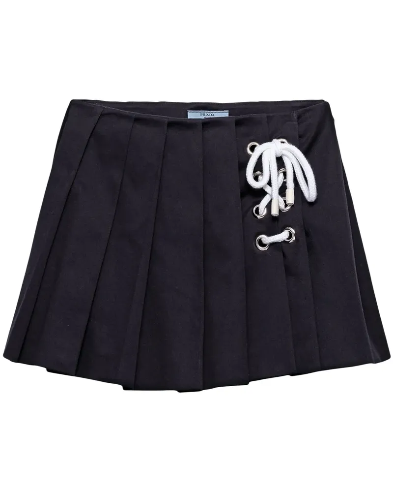 Prada Drill-Minirock mit Falten - Blau Blau