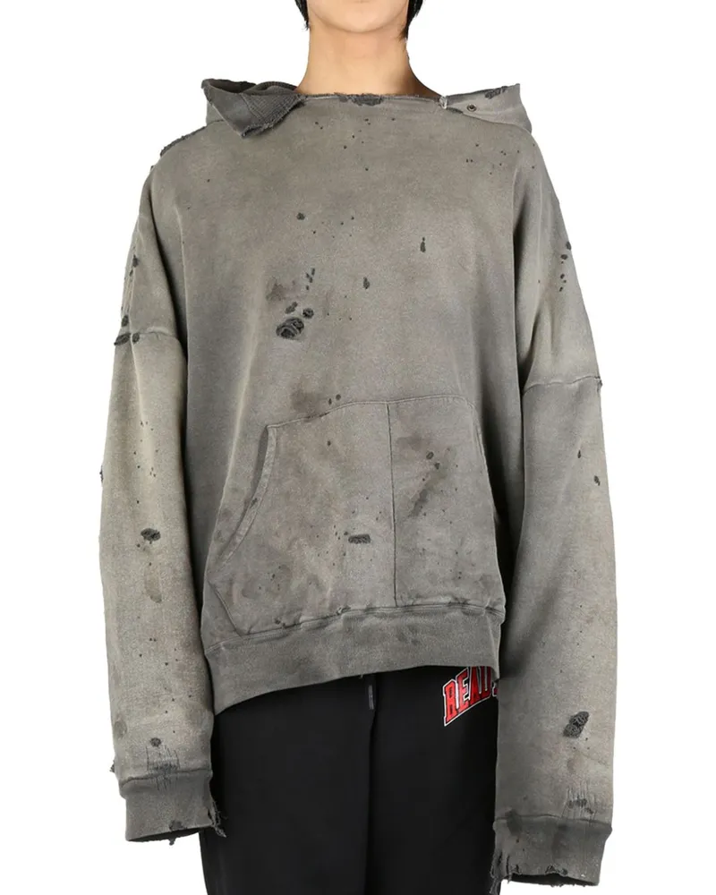 READYMADE distressed hoodie - Grau Grau