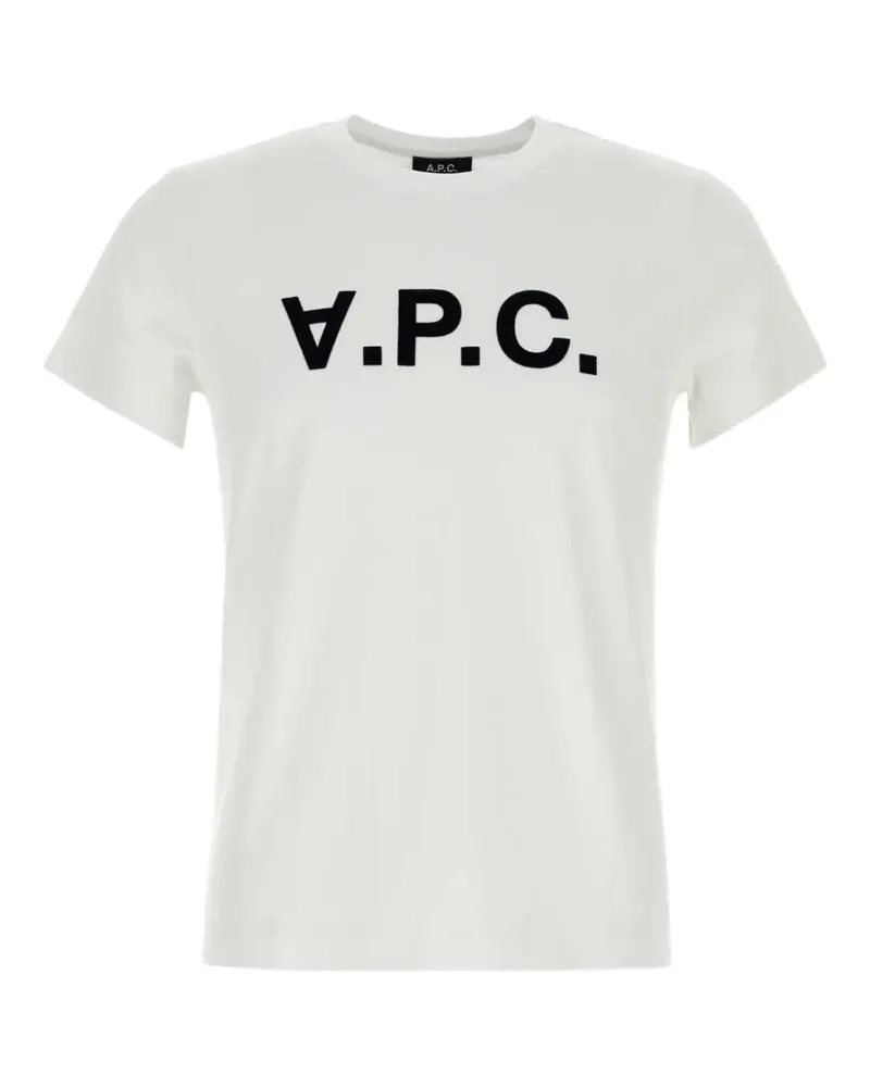 A.P.C. T-Shirt mit Logo-Print - Weiß Weiß