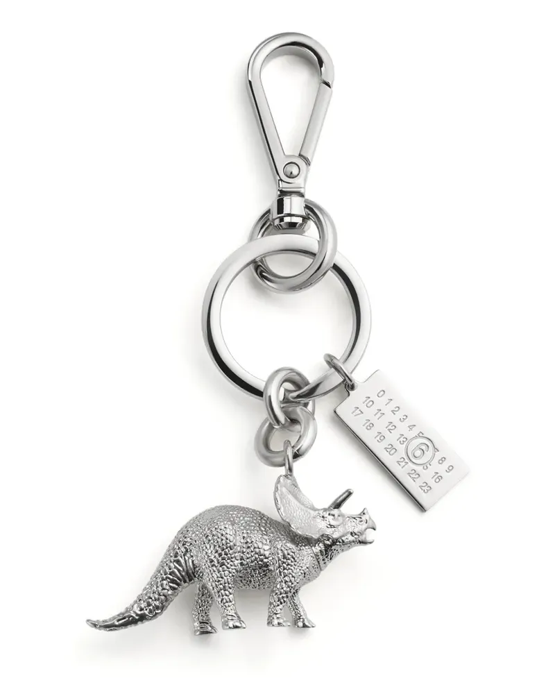 Maison Margiela dinosaur charm keyring - Silber Silber
