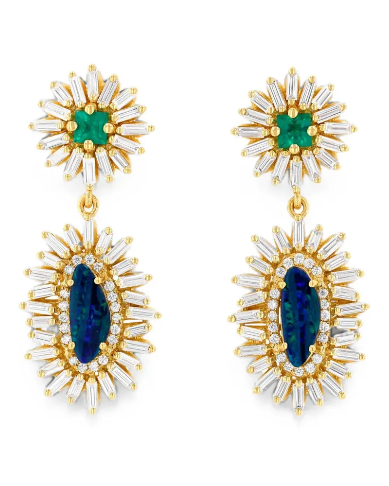 Suzanne Kalan Ohrringe mit Smaragd und Opal - Gold Gold
