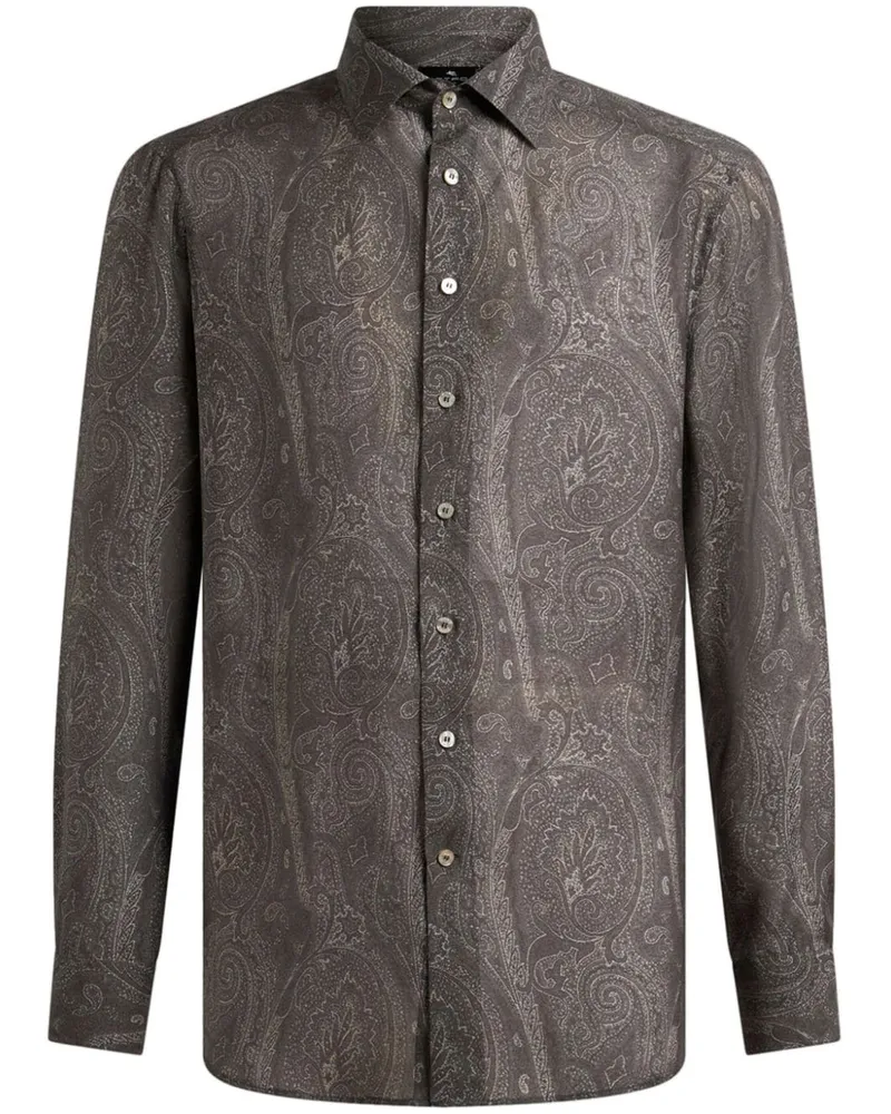 Etro Hemd mit Paisleymuster - Schwarz Schwarz