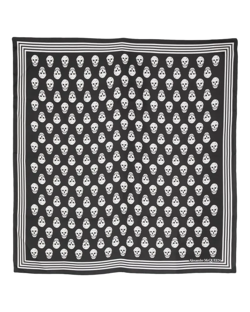 Alexander McQueen Schal mit Totenkopf-Print - Schwarz Schwarz