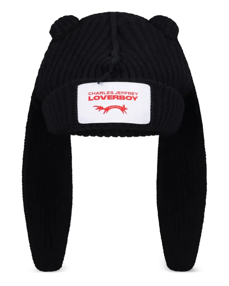 Charles Jeffrey Loverboy Beanie mit Hasenohren - Schwarz Schwarz