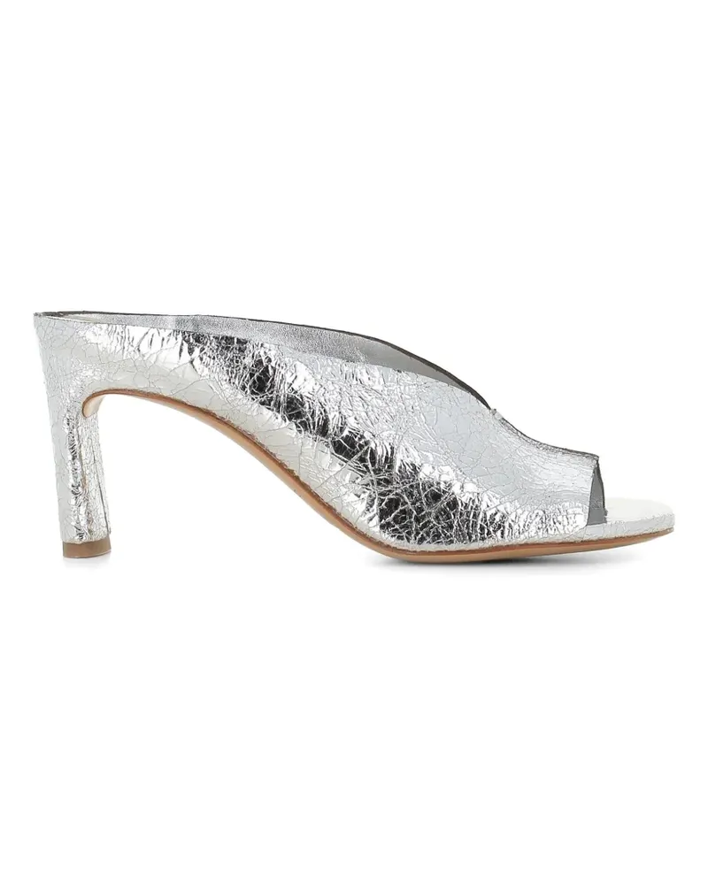 Roberto del Carlo Metis Peeptoe-Sandalen mit Riss-Effekt - Silber Silber