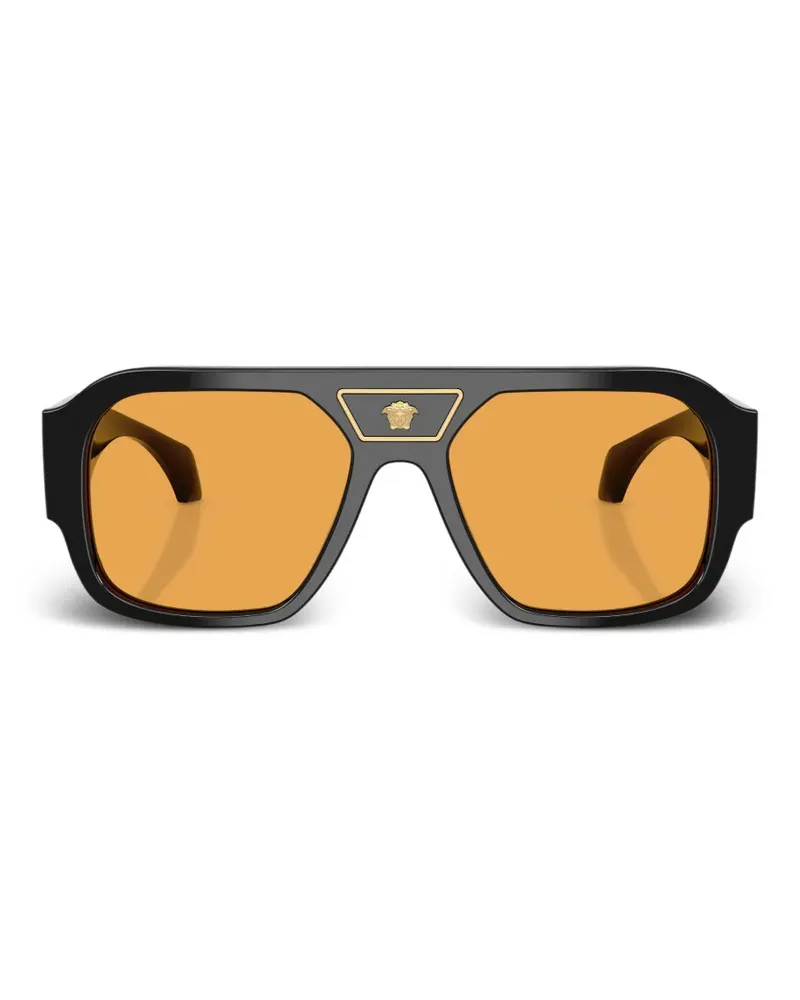 Versace Sonnenbrille mit Logo - Schwarz Schwarz