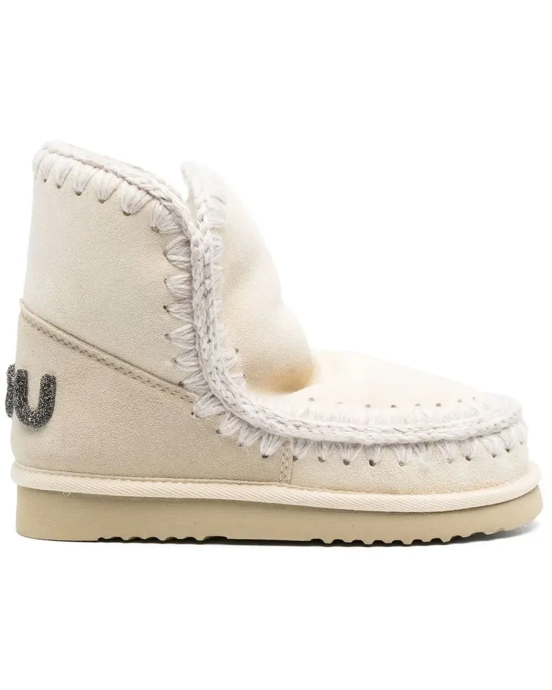 Mou Eskimostiefel mit Glitter-Logo 18cm - Nude Nude