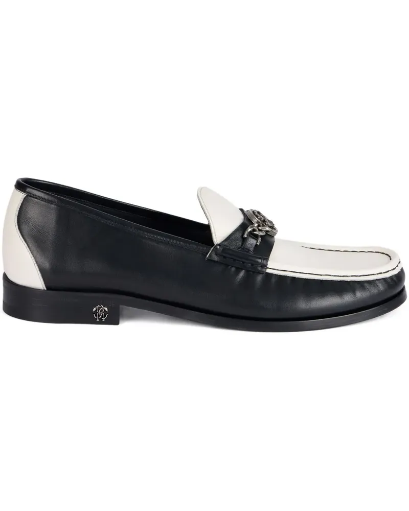 Roberto Cavalli Loafer mit Monogramm-Schild - Weiß Weiß