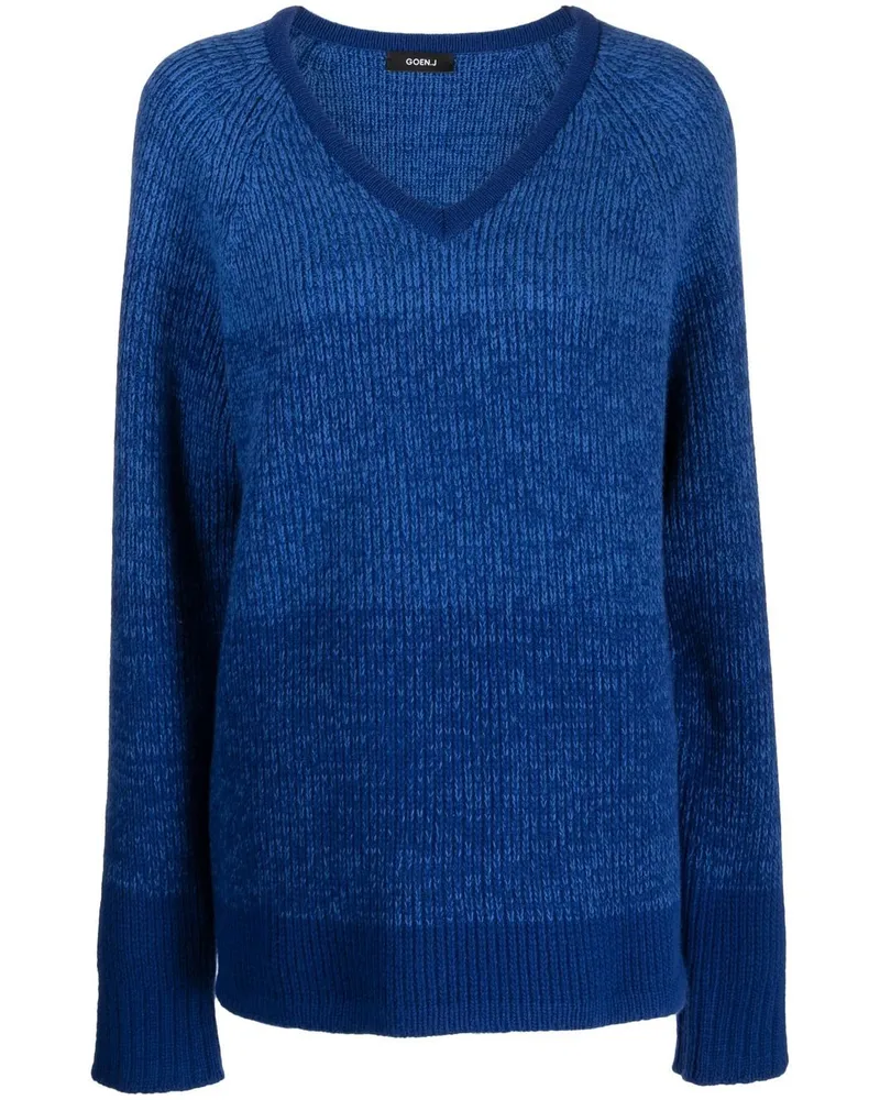 GOEN.J Gerippter Pullover - Blau Blau