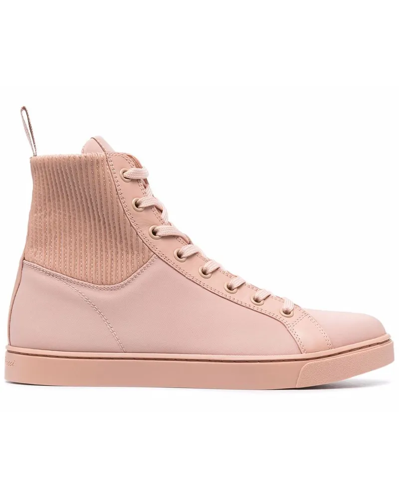 Gianvito Rossi High-Top-Sneakers mit gestrickten Einsätzen Rosa