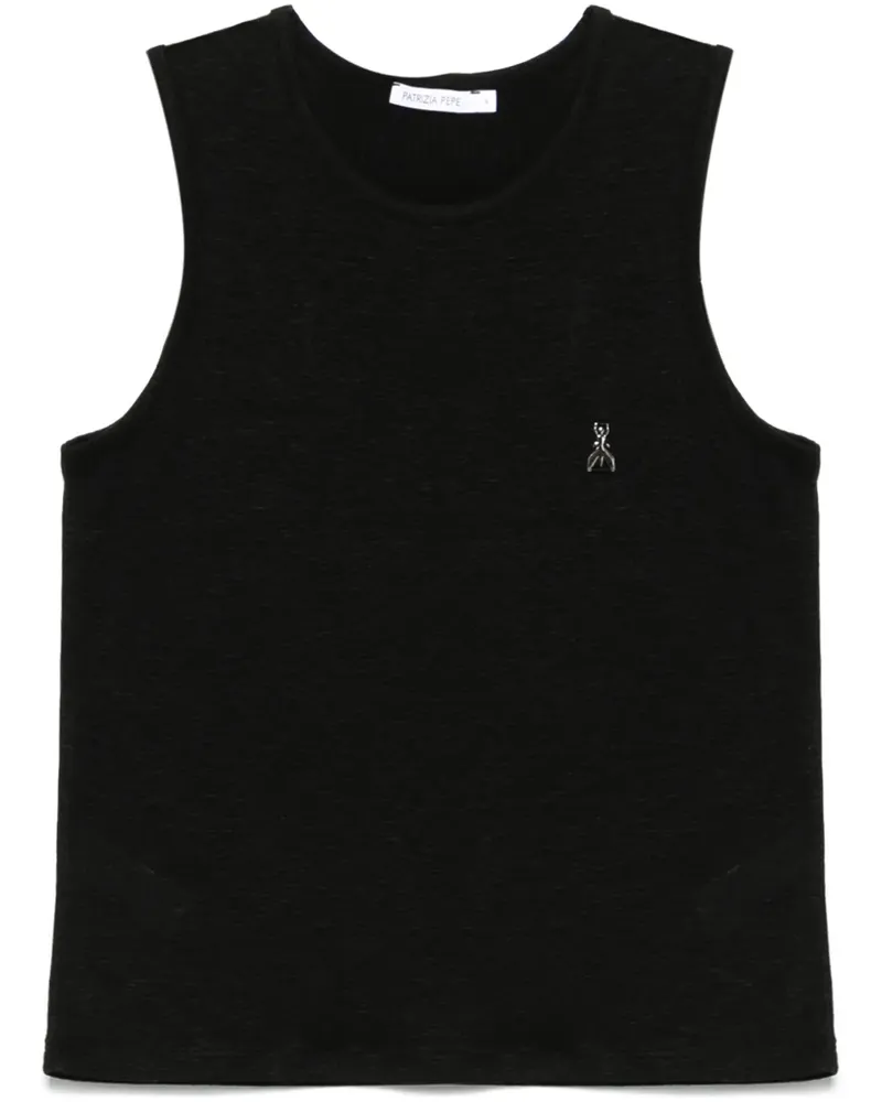 Patrizia Pepe Tanktop mit Logo-Schild - Schwarz Schwarz