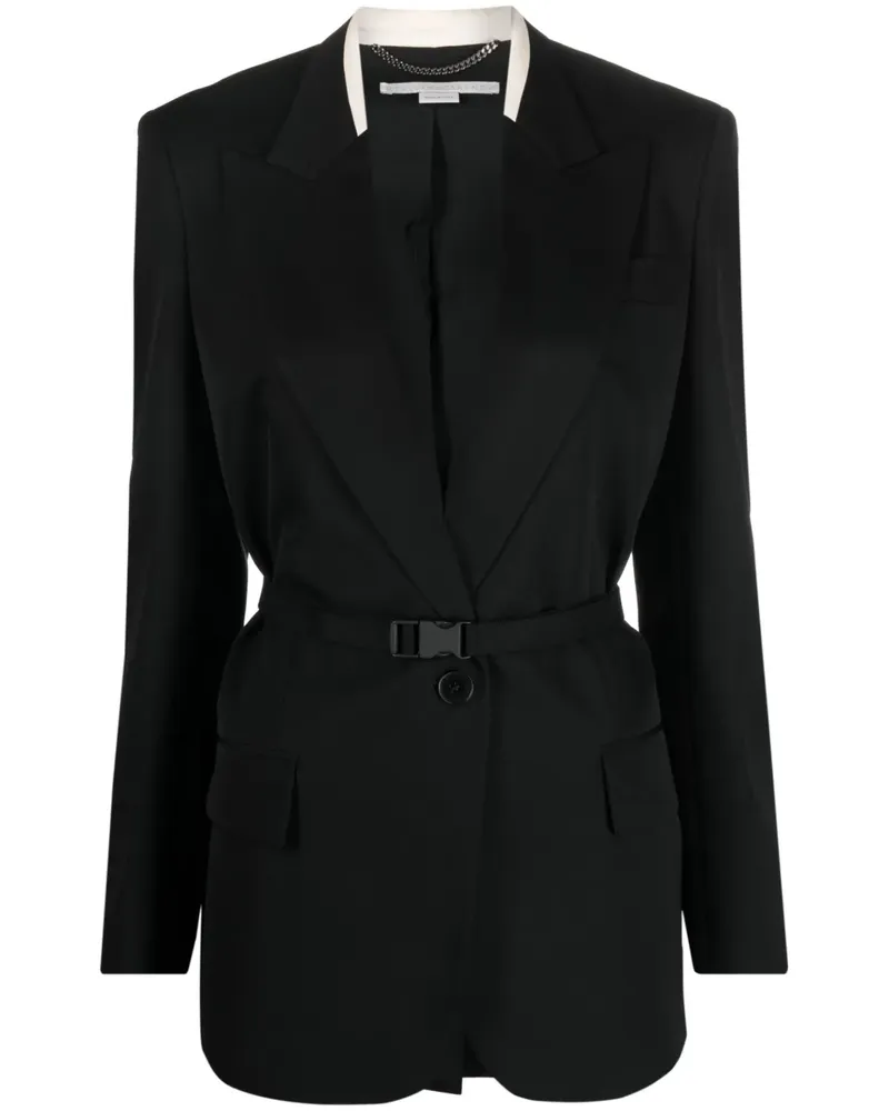 Stella McCartney Einreihiger Blazer mit Gürtel - Schwarz Schwarz