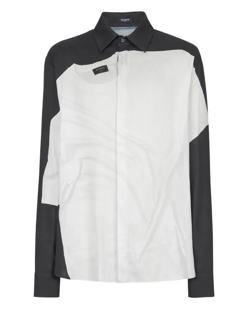 Balmain Hemd aus Popeline - Schwarz Schwarz