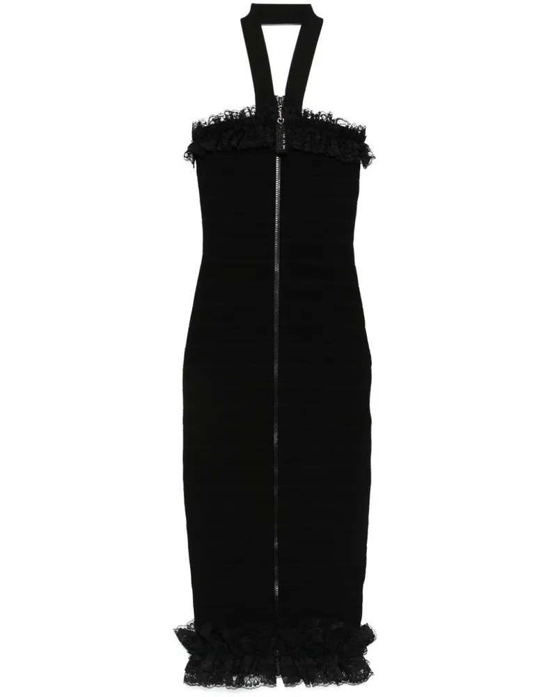 Self-Portrait x Christopher Kane gestricktes Midikleid - Schwarz Schwarz