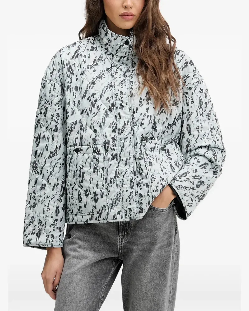 Karl Lagerfeld patterned quilted jacket - Blau Blau