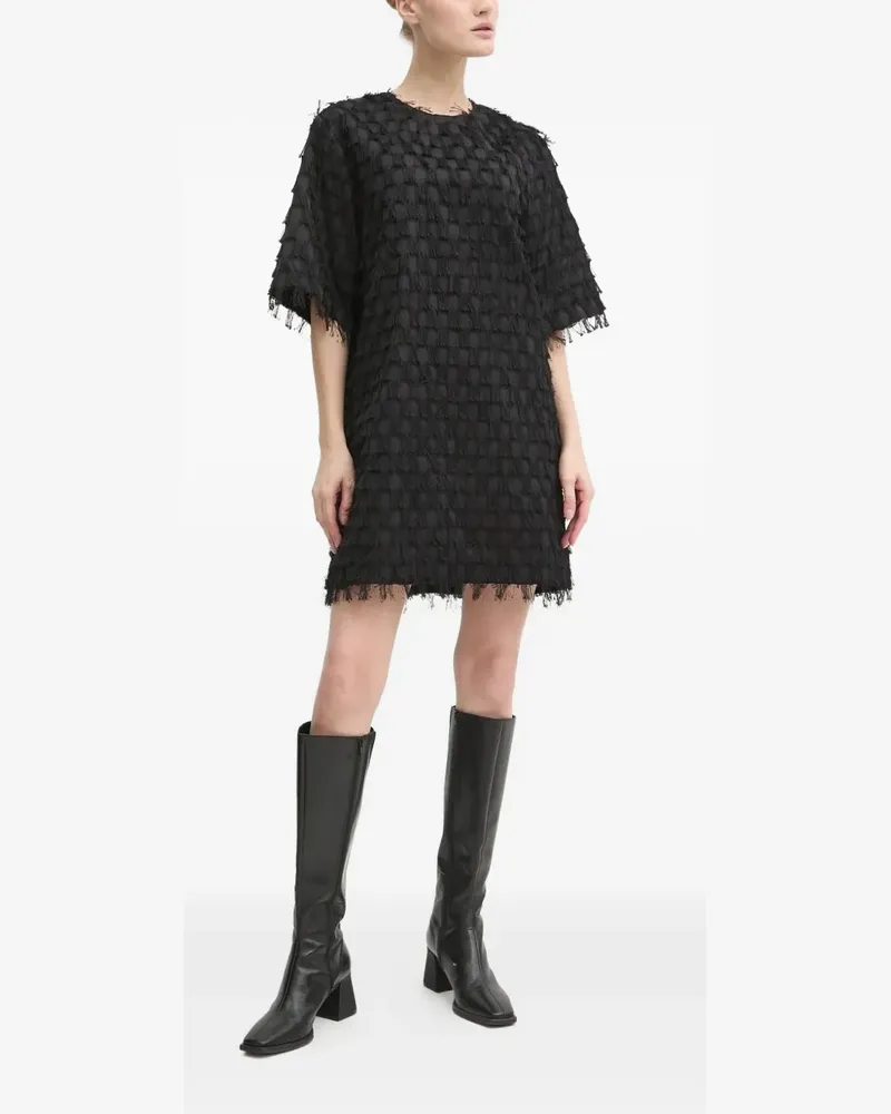 Day Birger et Mikkelsen Kleid mit Fransen - Schwarz Schwarz