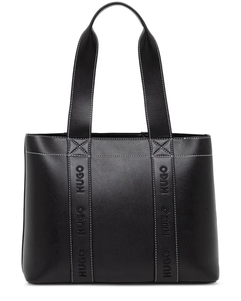 HUGO BOSS Tote Bag mit Logo-Stickerei - Schwarz Schwarz