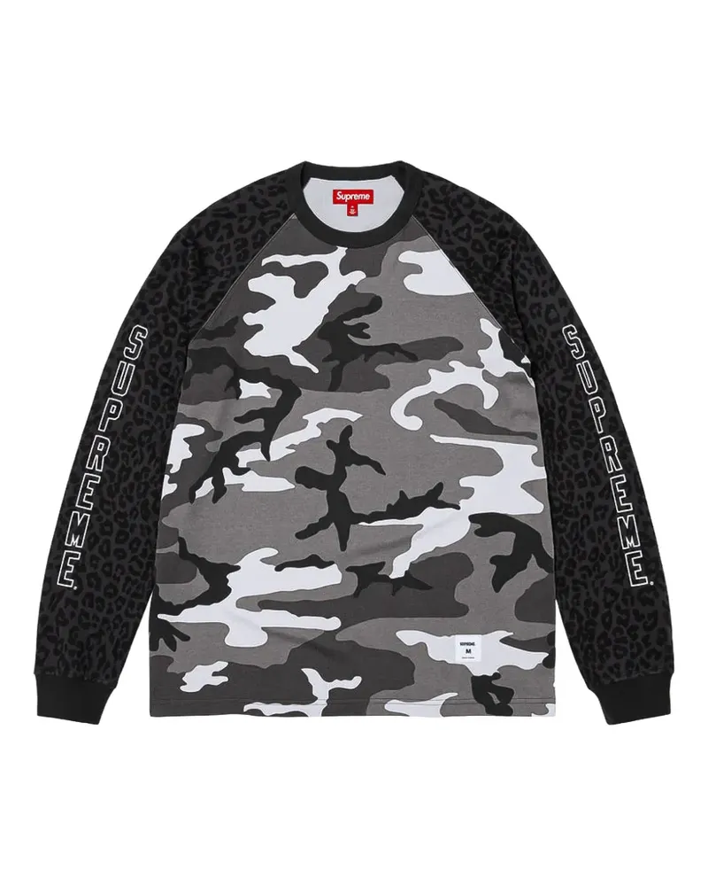 Supreme Being Wildlife camo-print raglan-sleeve top - Grau Grau