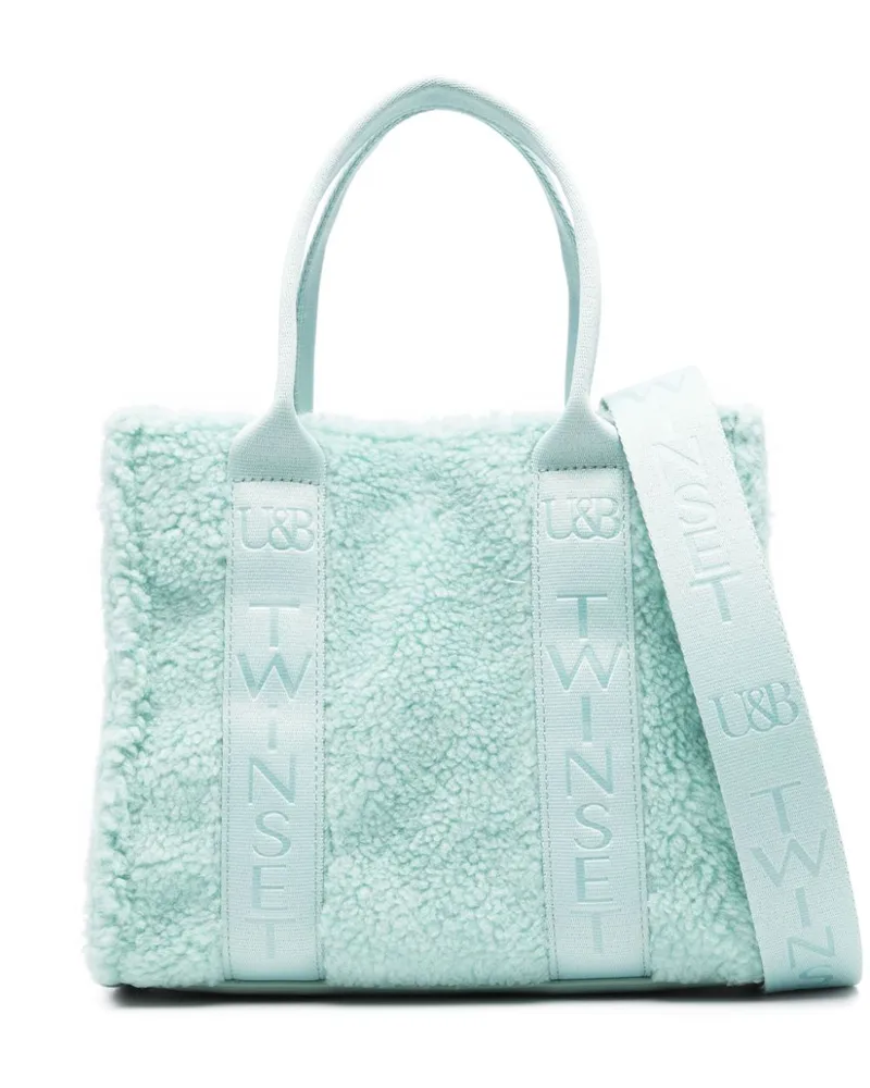 Twin-Set Shopper aus Faux Fur - Blau Blau