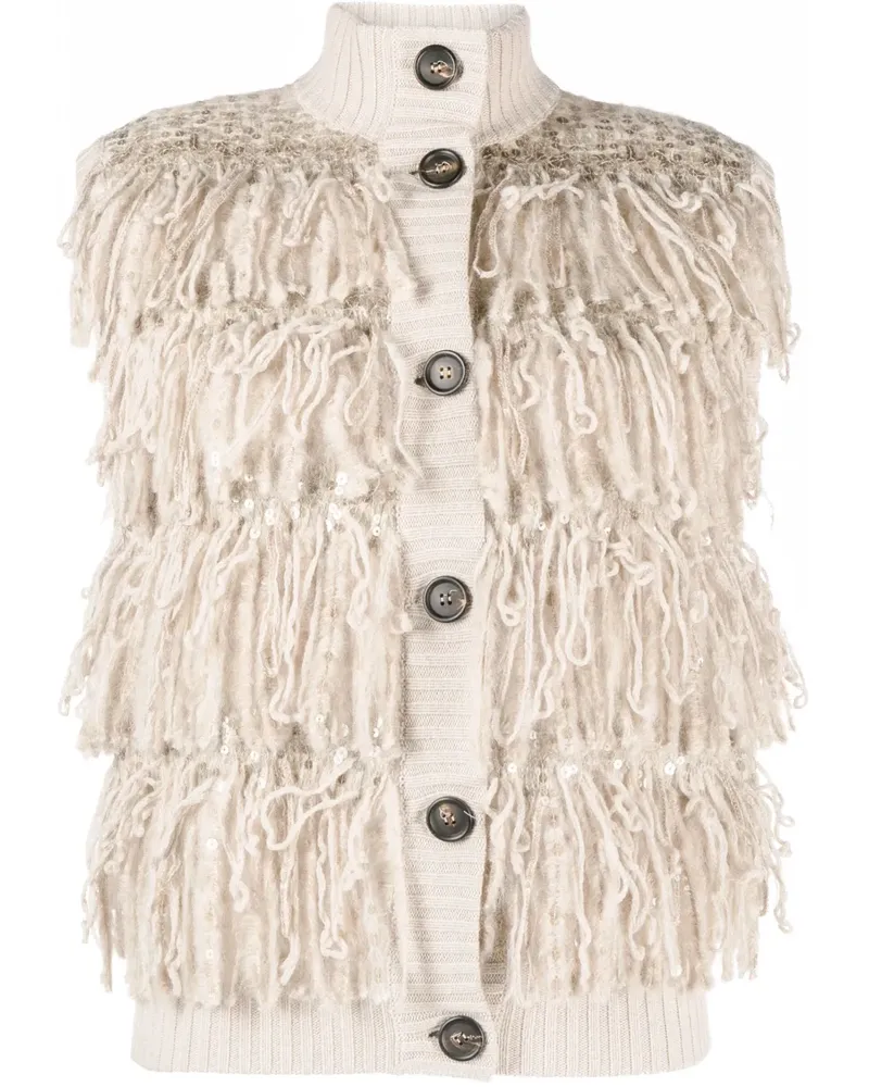 Brunello Cucinelli Ärmelloser Cardigan - Nude Nude